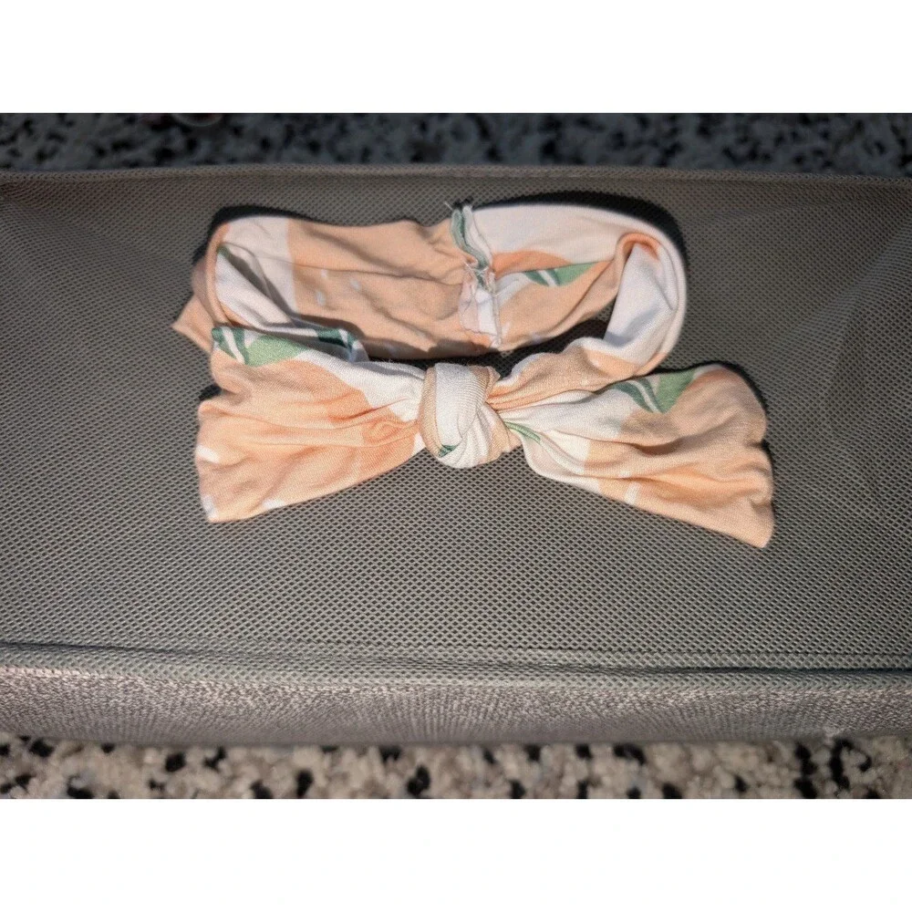 Birdie Bean Peach Print Bow